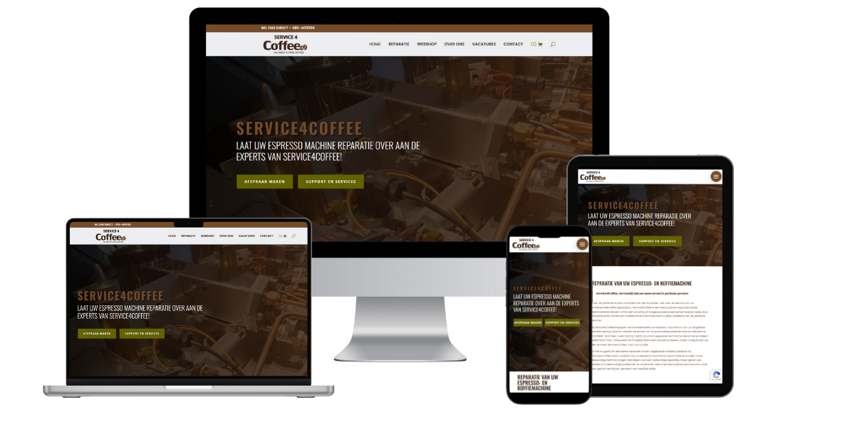 Mockup Service4Coffee website 2025 Mockup Service4Coffee website 2025