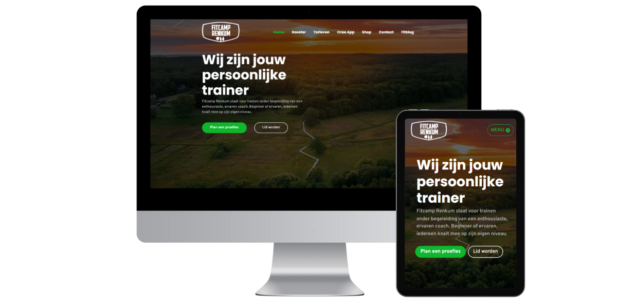 Mockup website Fitcamp Renkum bouw Mockup website Fitcamp Renkum bouw