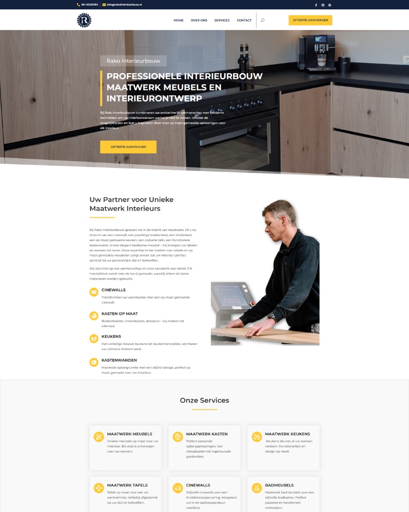 Website gemaakt voor Rako Interieurbouw