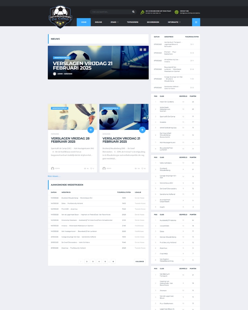 Website laten maken voor Zaalvoetbal de camp Website laten maken voor Zaalvoetbal de camp